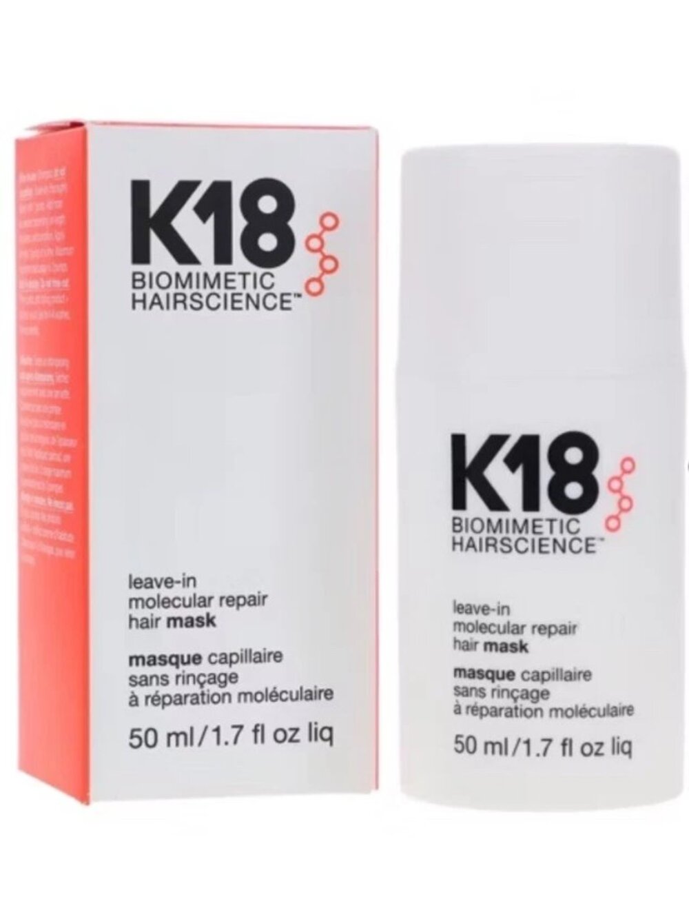 K18 Leave-In Molecular Repair Hair Mask 1.7 oz Peptide Treatment All Hair Types